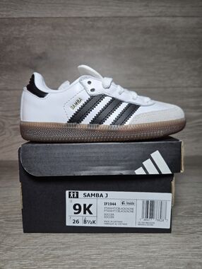 Adidas Samba J Toddler Size 9k (9c) White Black Gum New In Box IF1944